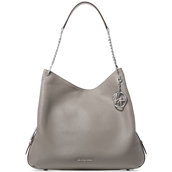 The MICHAEL Michael Kors Lillie Chain Straps Large Shoulder Bag Gray Tote NWOT - Picture 1 of 11